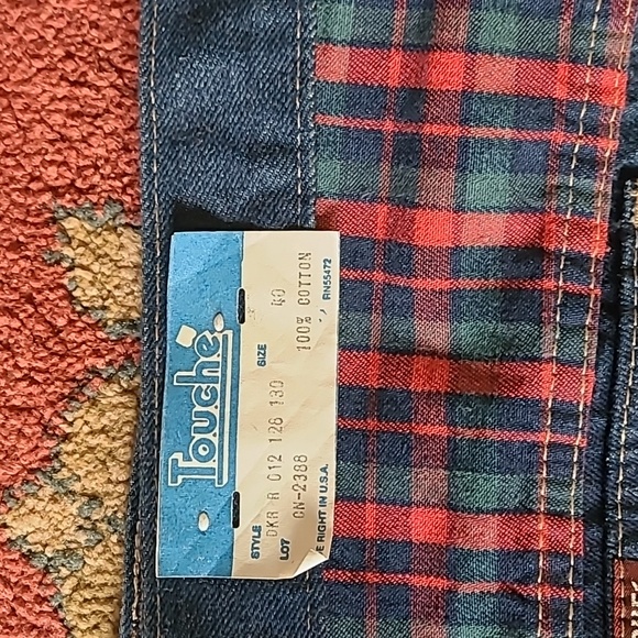 NWT VINTAGE DEADSTOCK PLAID POCKET JEANS - Picture 9 of 9